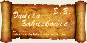 Danilo Babušković vizit kartica